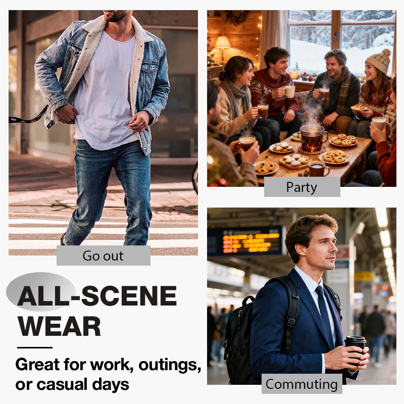 Veste en denim décontractée pour homme, doublée en sherpa