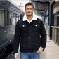 Veste en denim décontractée pour homme, doublée en sherpa