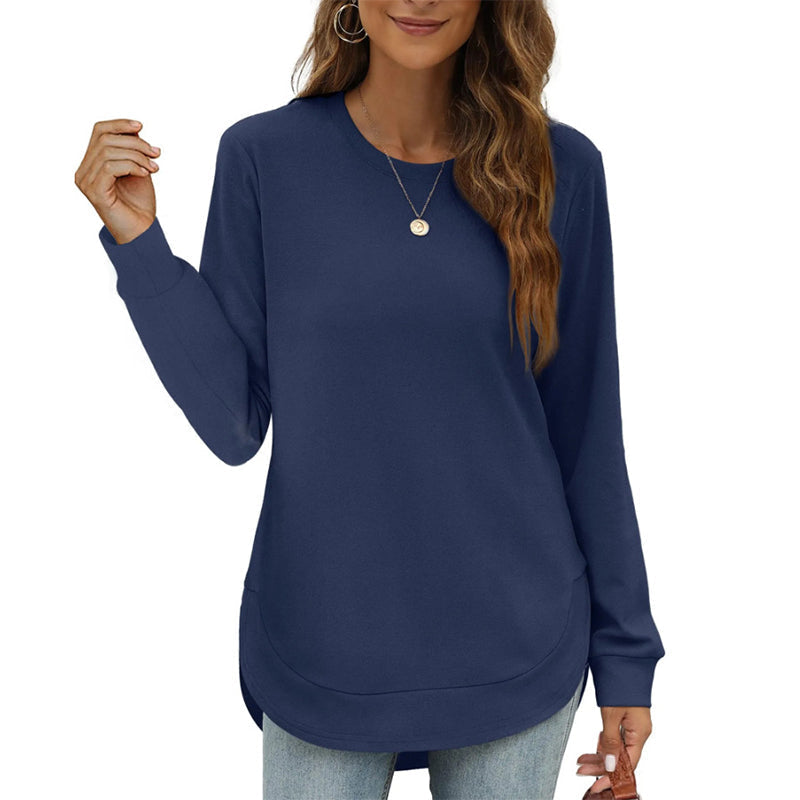 🍂Soldes d'automne : 50 % DE RÉDUCTION🔥Hauts unis à manches longues avec ourlet haut et bas pour femme
