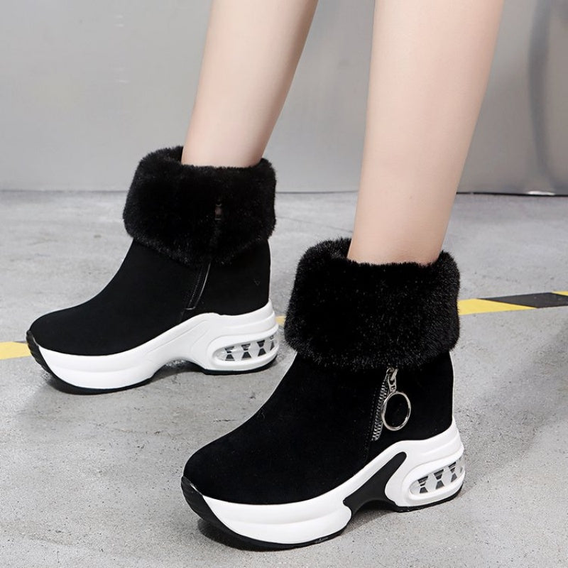 Bottines pour femme à semelle épaisse avec doublure