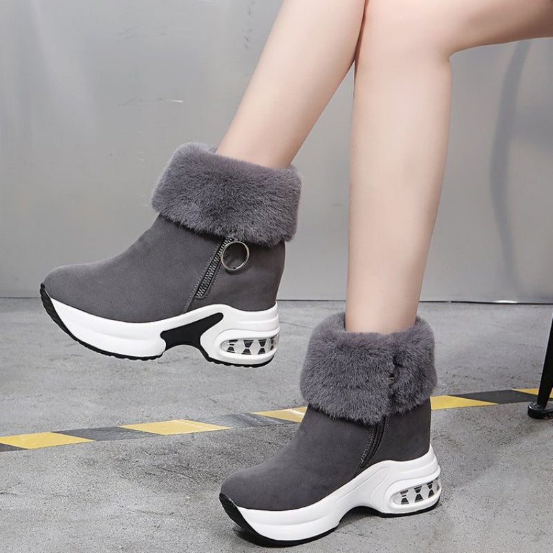 Bottines pour femme à semelle épaisse avec doublure