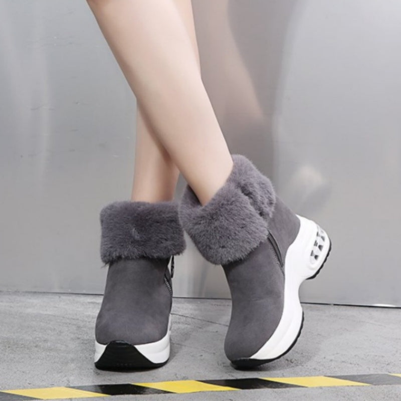 Bottines pour femme à semelle épaisse avec doublure