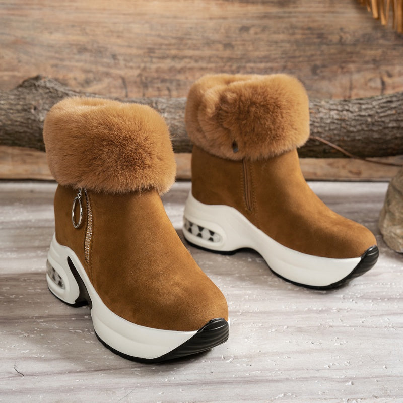 Bottines pour femme à semelle épaisse avec doublure