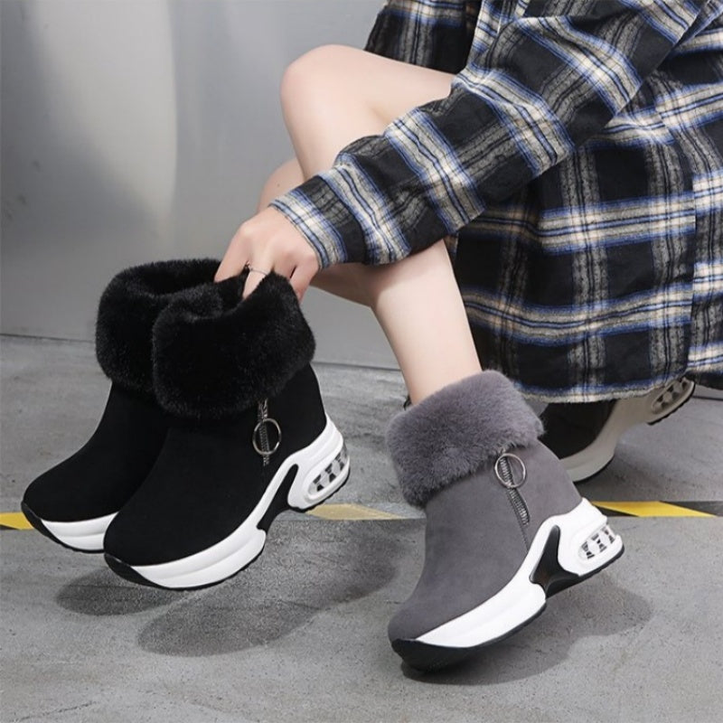 Bottines pour femme à semelle épaisse avec doublure
