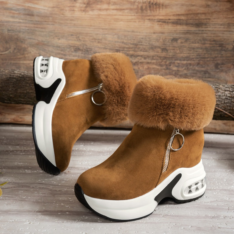 Bottines pour femme à semelle épaisse avec doublure