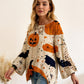 🎃Pull en maille ample à manches chauve-souris pour femme, thème Halloween🎁