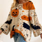 🎃Pull en maille ample à manches chauve-souris pour femme, thème Halloween🎁