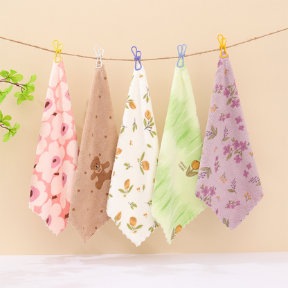 🔥 50% DE RÉDUCTION ! ✨ Lot de 5 Chiffons en Microfibre Coral Fleece - Absorption Ultra-Rapide, Sans Peluches, Idéal pour Vaisselle Délicate et Surfaces Fragiles 🧽💧