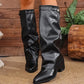 Bottes montantes à talons épais pour femmes