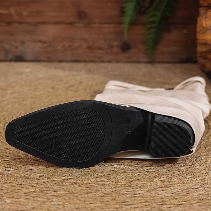 Bottes montantes à talons épais pour femmes