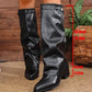 Bottes montantes à talons épais pour femmes