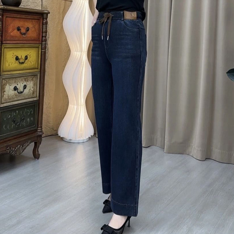 👖50% OFF LIMITÉ!✨Jean Droit Femme à Ceinture Élastique🌟Coupe Adjustable pour un Confort Parfait et Style Moderne🛍️