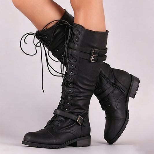Bottes steampunk montant jusqu'aux genoux pour femmes