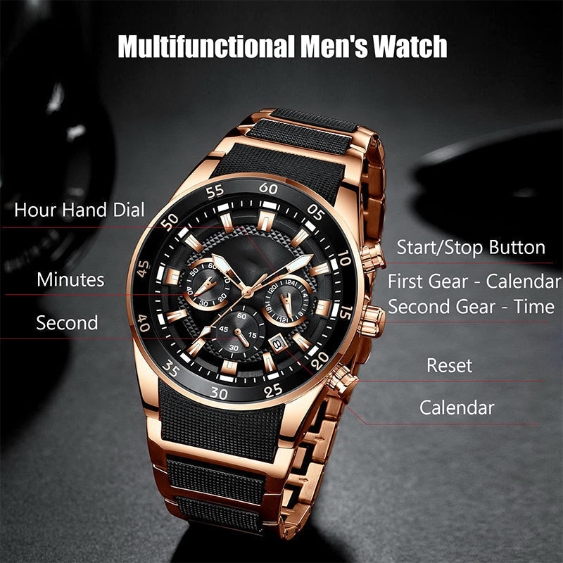 🔥Stock limité disponible 60% de réduction🔥Montre à quartz multifonctionnelle étanche pour hommes