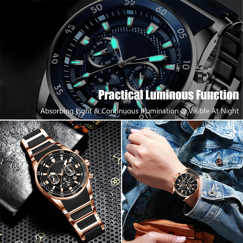 🔥Stock limité disponible 60% de réduction🔥Montre à quartz multifonctionnelle étanche pour hommes