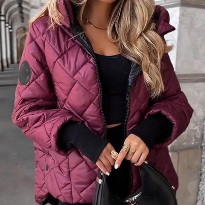 🎅🎁Offre de Noël – 49 % de réduction⏳Doudoune pour femme avec motif matelassé en losanges