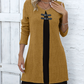 Robe deux pièces fausse A-line mi-longue pour femme