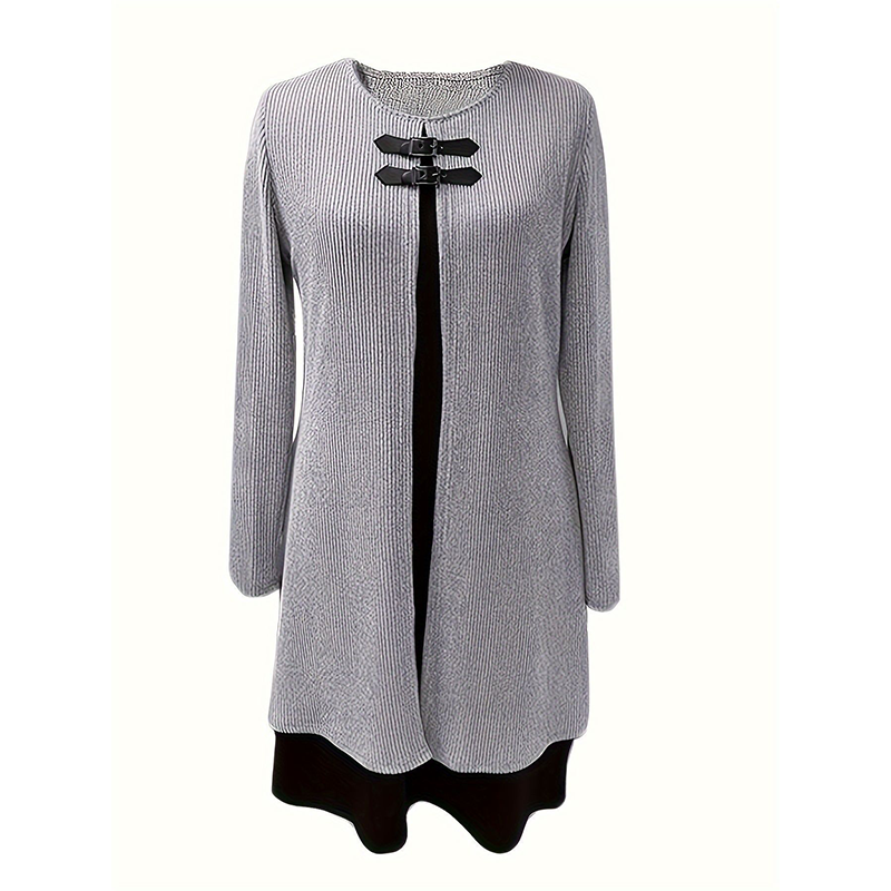 Robe deux pièces fausse A-line mi-longue pour femme