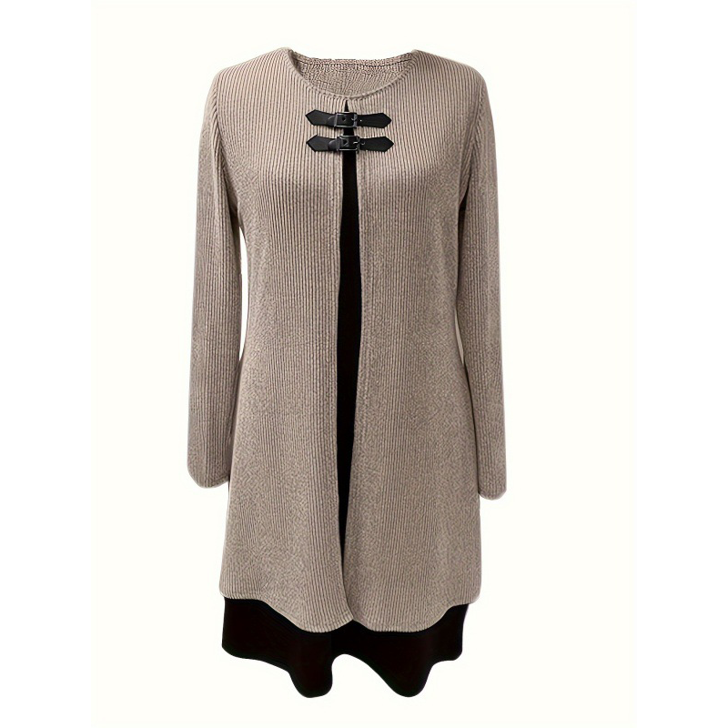 Robe deux pièces fausse A-line mi-longue pour femme