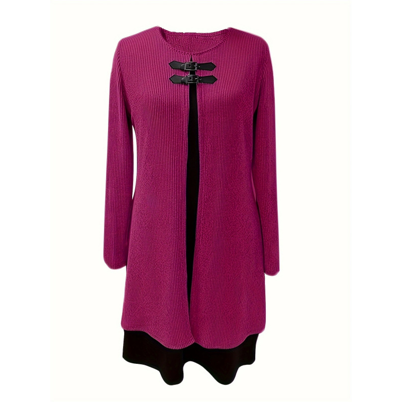Robe deux pièces fausse A-line mi-longue pour femme