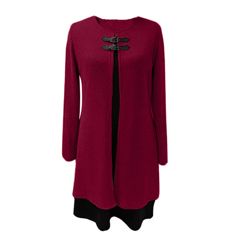 Robe deux pièces fausse A-line mi-longue pour femme
