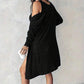 Ensemble robe moulante et cardigan en maille côtelée