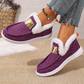 Chaussures à enfiler confortables pour femmes, doublées de fausse fourrure