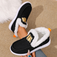 Chaussures à enfiler confortables pour femmes, doublées de fausse fourrure