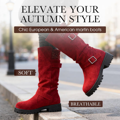 👢 50% OFF MAINTENANT ! 🔥 Bottes en Daim Chica pour Femmes - Style Européen & Semelle Antidérapante, Confort Toute la Journée 🍂✨