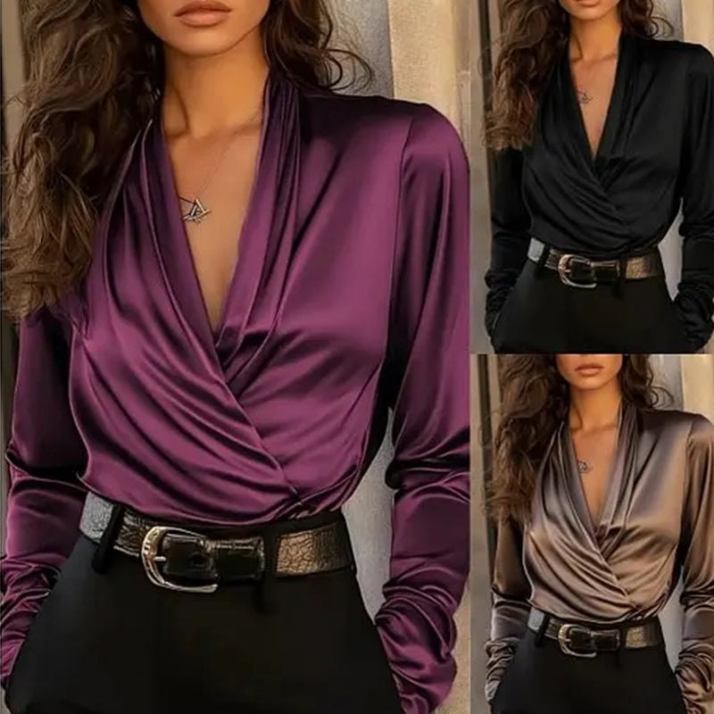 Haut élégant et tendance à col en V pour femme