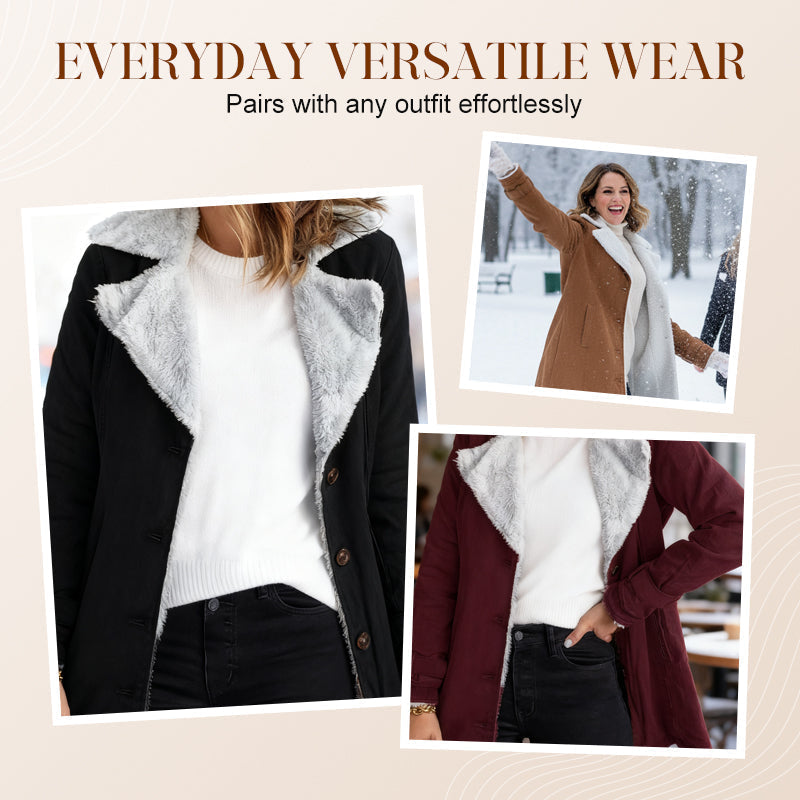 Veste chic et chaude pour femme avec col à revers