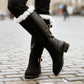 Bottes hautes chaudes doublées de peluche pour femmes