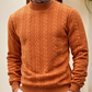 ❄️ Pull thermique slim fit à col montant pour homme — Édition tricot torsadé