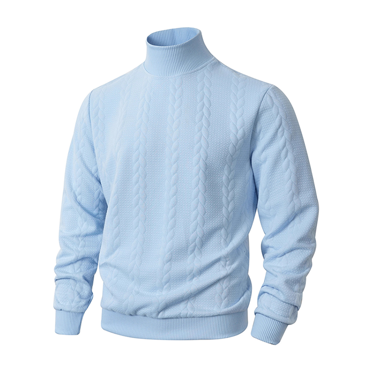 ❄️ Pull thermique slim fit à col montant pour homme — Édition tricot torsadé