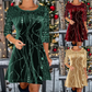 ⏳Offre spéciale à durée limitée✨Robe élégante évasée à paillettes💃Scintillez en rouge, or et vert pour toutes les occasions🌟