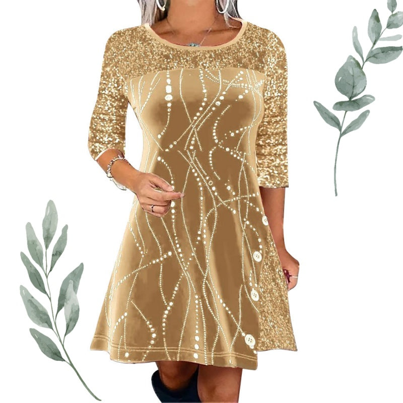 ⏳Offre spéciale à durée limitée✨Robe élégante évasée à paillettes💃Scintillez en rouge, or et vert pour toutes les occasions🌟