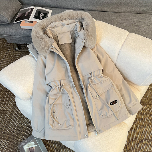 Manteau élégant isolé Parka avec cordon de taille