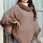 Châle chic ultra-chaud en tricot avec bordure en fausse fourrure pour femme