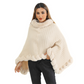 Châle chic ultra-chaud en tricot avec bordure en fausse fourrure pour femme