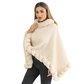 Châle chic ultra-chaud en tricot avec bordure en fausse fourrure pour femme