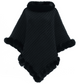 Châle chic ultra-chaud en tricot avec bordure en fausse fourrure pour femme
