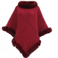 Châle chic ultra-chaud en tricot avec bordure en fausse fourrure pour femme