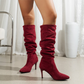 🔥Soldes exceptionnels - Bottes montantes à talons compensés tendance pour femmes