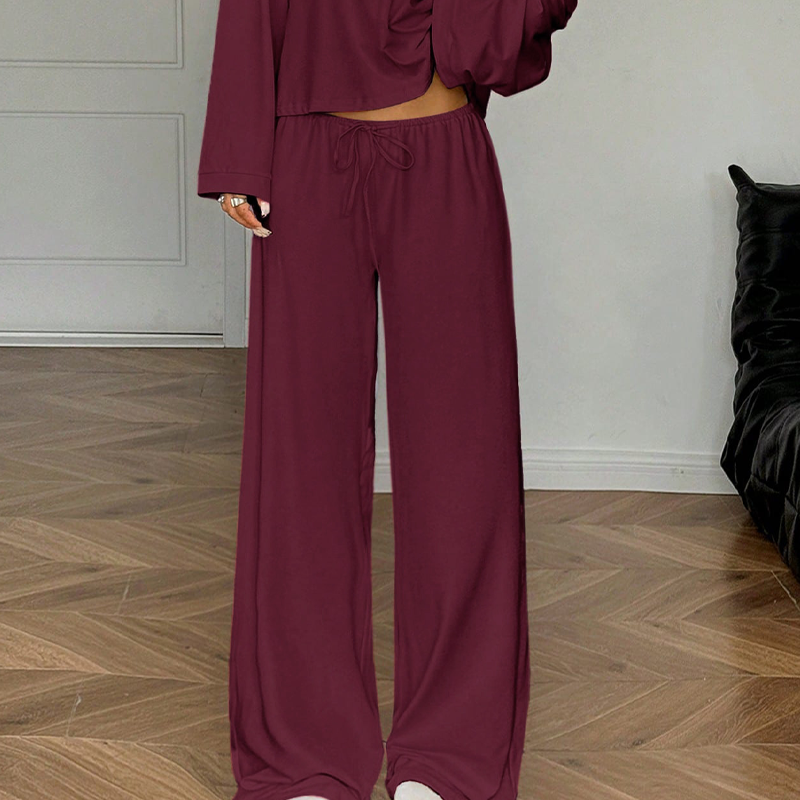 🔥Offre nouveautés - Ensemble 2 pièces pour femme composé d'un haut à épaules dénudées et d'un pantalon