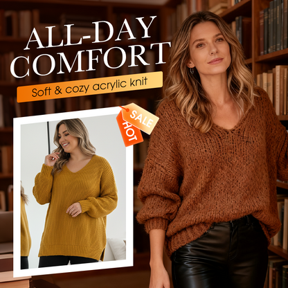 Pull ample à col rond pour femme
