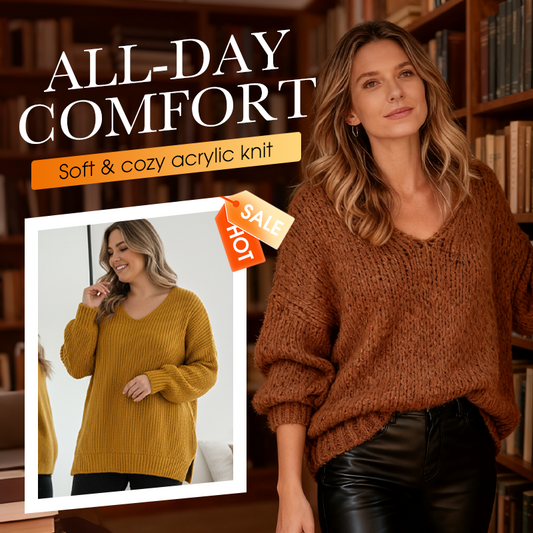Pull ample à col rond pour femme