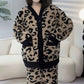 Women's Winter Leopard Print Pajama Set