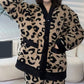 Women's Winter Leopard Print Pajama Set
