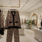 Women's Winter Leopard Print Pajama Set