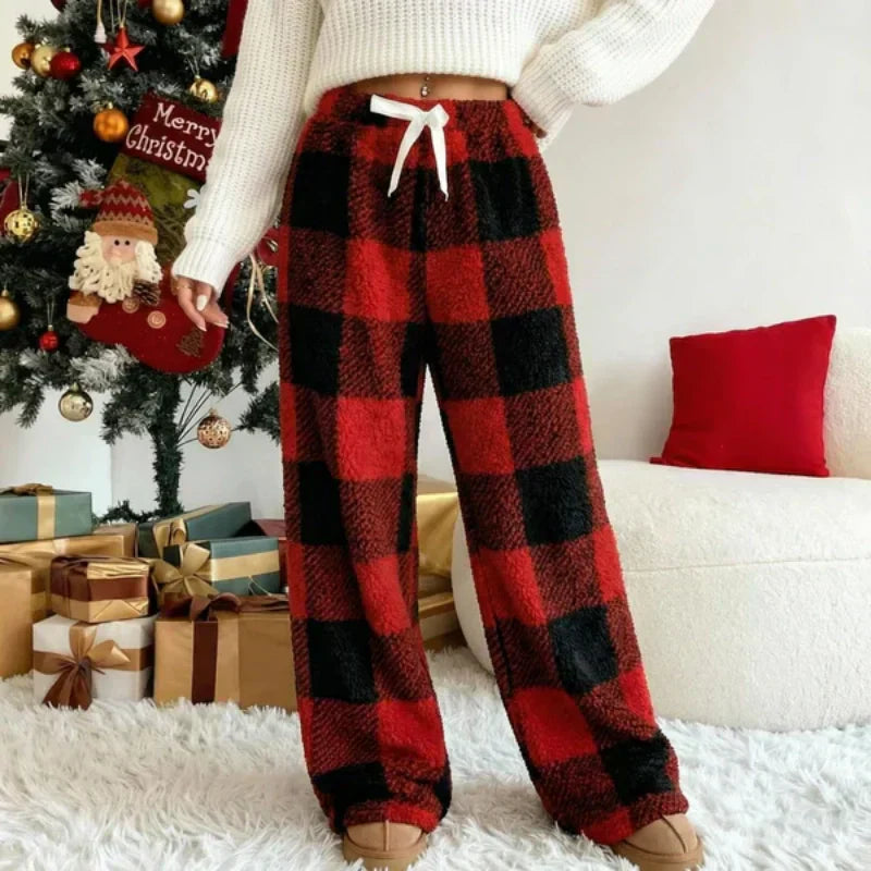 ⏳ 50% DE RÉDUCTION MAINTENANT ! 👖 Pantalon Droit Épais à Carreaux Rétro pour Femme – Coupe Classique, Tissu Doux & Confort Optimal pour Automne-Hiver 🍂